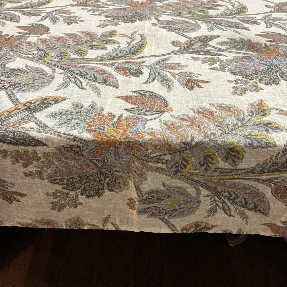 Custom Tablecloth From Kravet Botanical & Floral Linen Print Fabric 59
